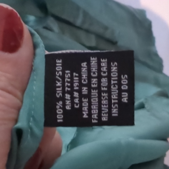 Betsey Johnson Silk Teal Lace Trim Dress - Picture 8 of 10